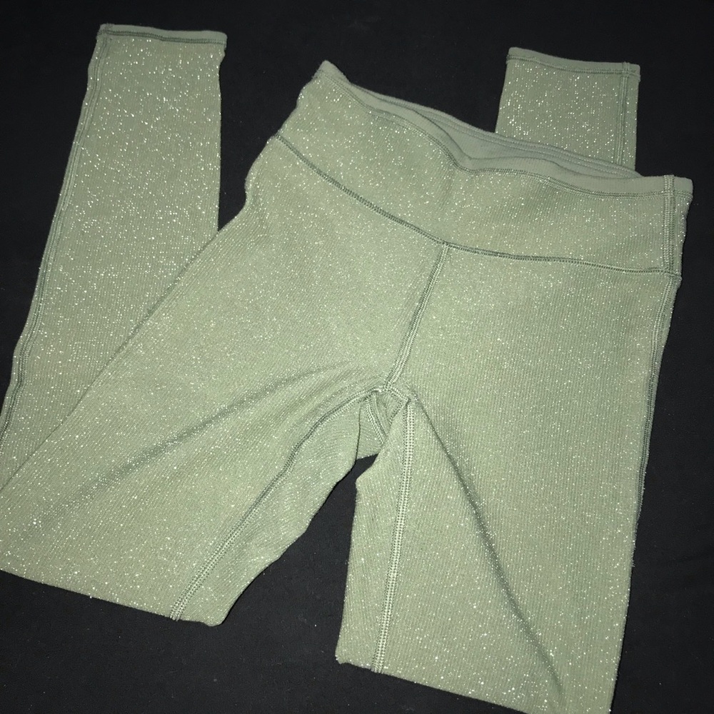 Aerie green sparkly leggings